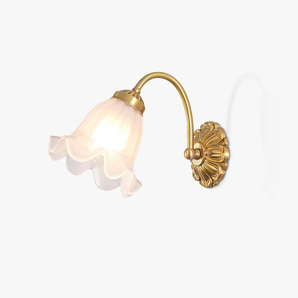 Brass Floral Glass Sconce - Lamp Outdoor