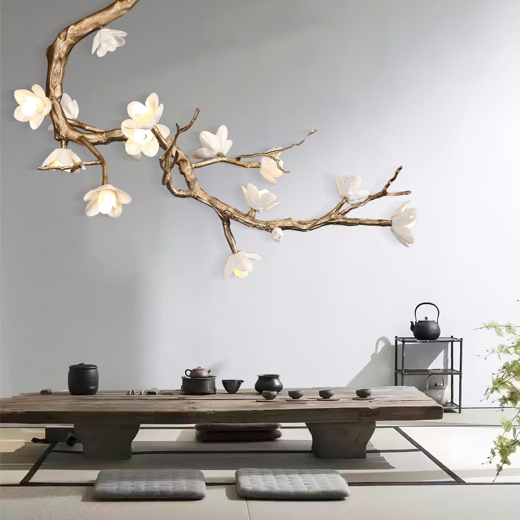 Brass Flower Branch Chandelier - Lamp Outdoor