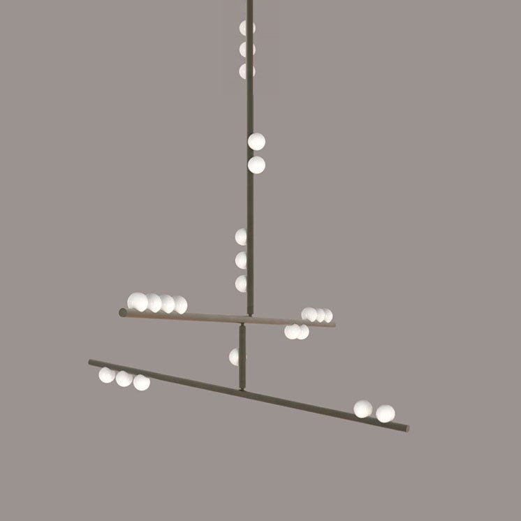 Eurzoris Geometric Brass Linear Pendant Light Chandelier - Lamp Outdoor