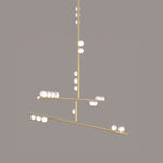 Eurzoris Geometric Brass Linear Pendant Light Chandelier - Lamp Outdoor