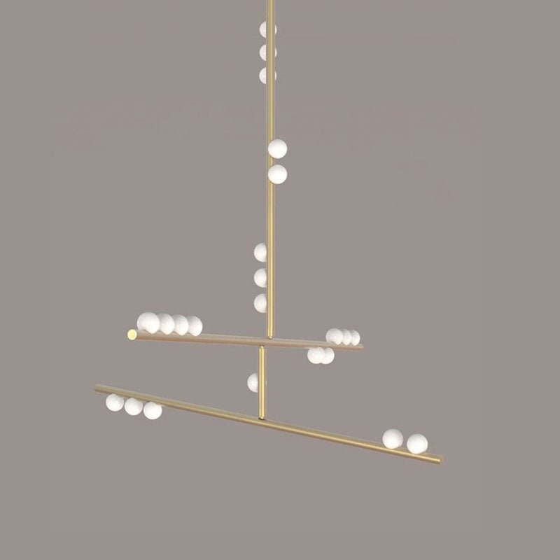 Eurzoris Geometric Brass Linear Pendant Light Chandelier - Lamp Outdoor