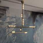 Eurzoris Geometric Brass Linear Pendant Light Chandelier - Lamp Outdoor