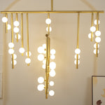 Eurzoris Geometric Brass Linear Pendant Light Chandelier - Lamp Outdoor