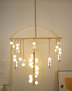 Eurzoris Geometric Brass Linear Pendant Light Chandelier - Lamp Outdoor