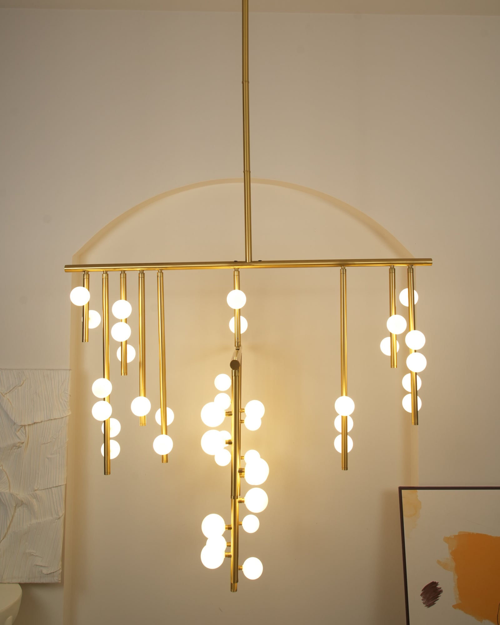 Eurzoris Geometric Brass Linear Pendant Light Chandelier - Lamp Outdoor