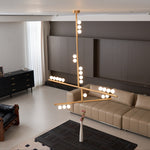 Eurzoris Geometric Brass Linear Pendant Light Chandelier - Lamp Outdoor