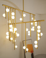 Eurzoris Geometric Brass Linear Pendant Light Chandelier - Lamp Outdoor