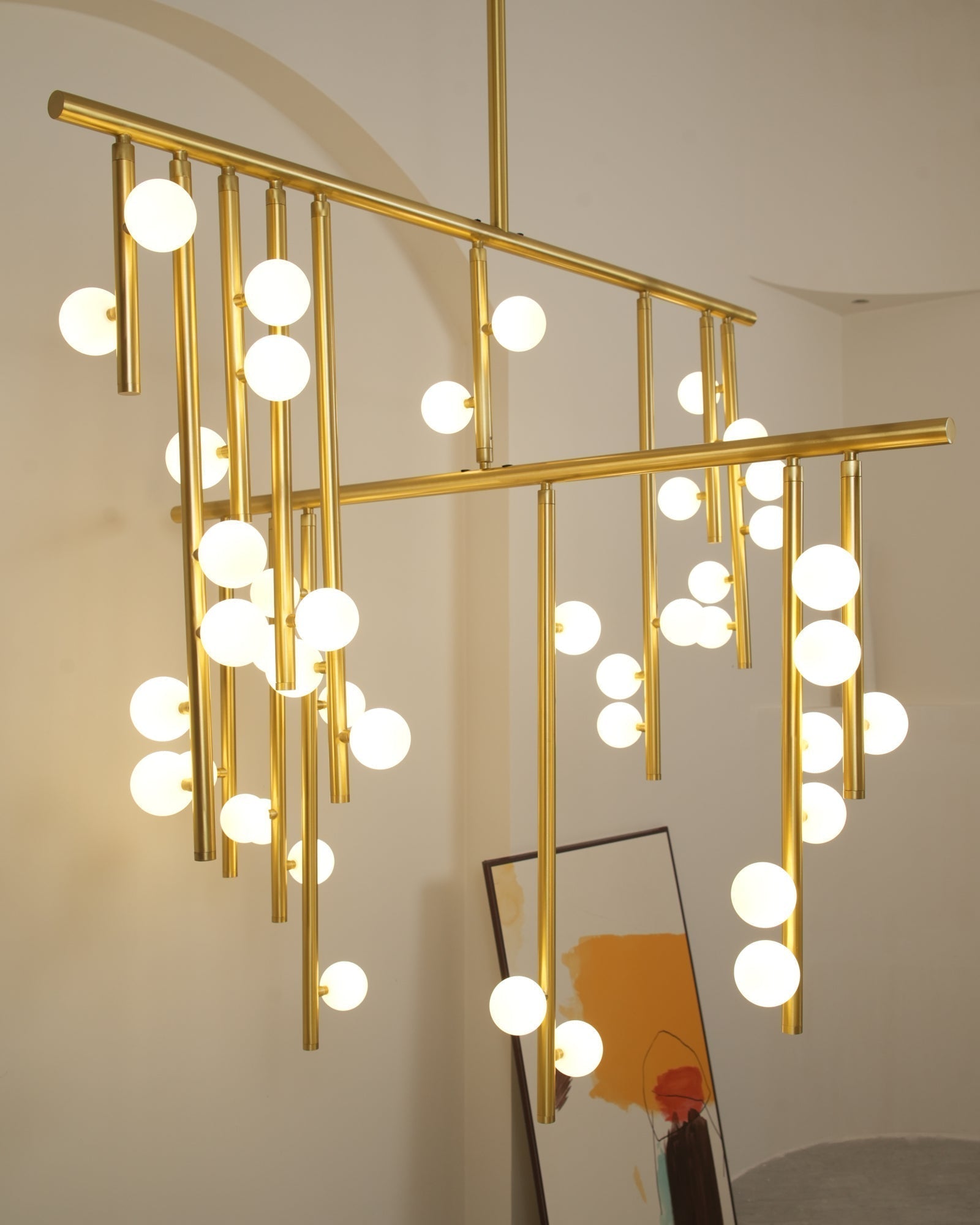 Eurzoris Geometric Brass Linear Pendant Light Chandelier - Lamp Outdoor