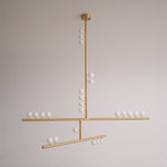 Eurzoris Geometric Brass Linear Pendant Light Chandelier - Lamp Outdoor