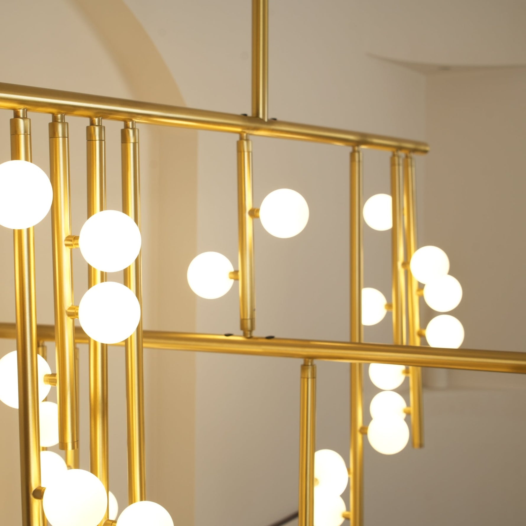 Eurzoris Geometric Brass Linear Pendant Light Chandelier - Lamp Outdoor