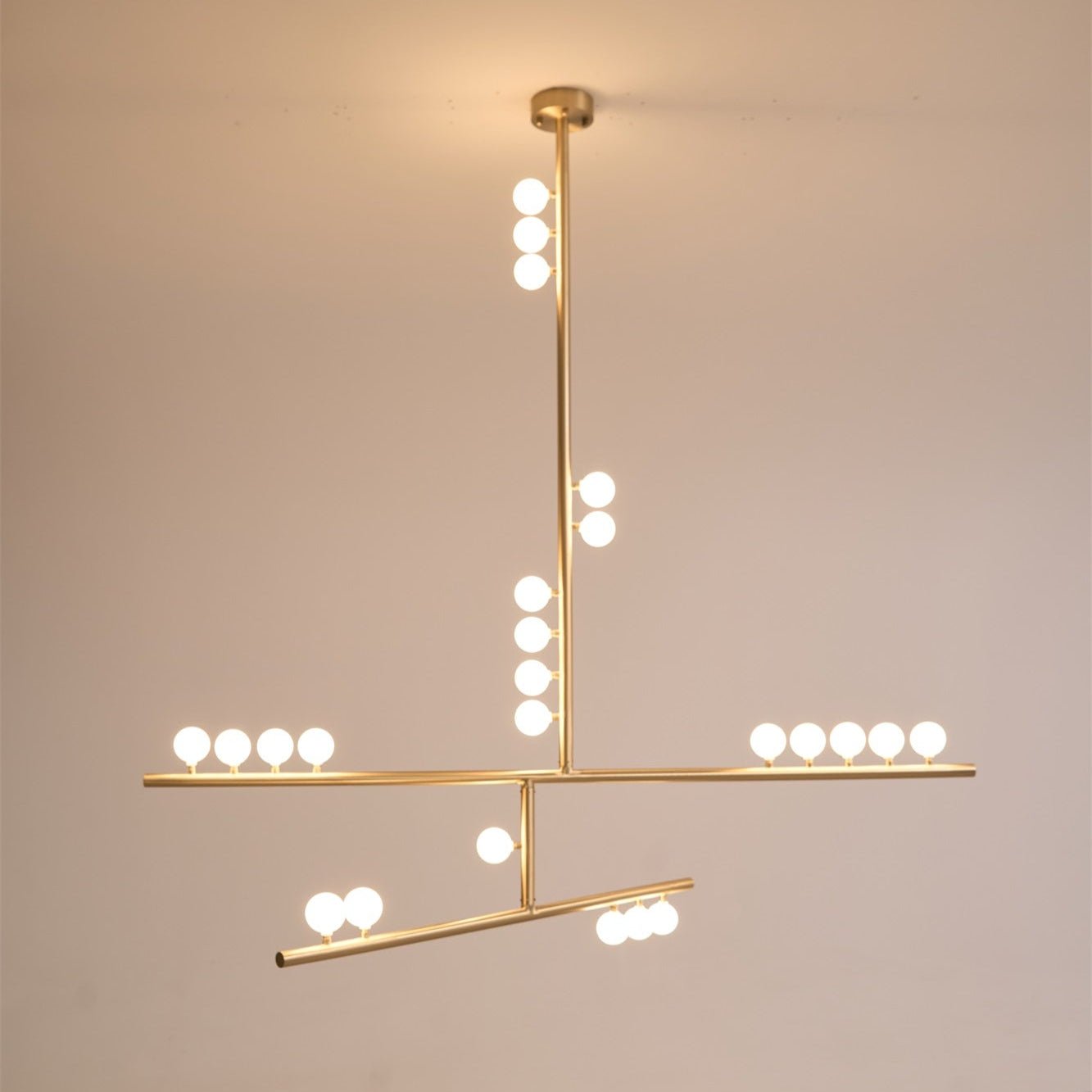 Eurzoris Geometric Brass Linear Pendant Light Chandelier - Lamp Outdoor