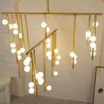 Eurzoris Geometric Brass Linear Pendant Light Chandelier - Lamp Outdoor