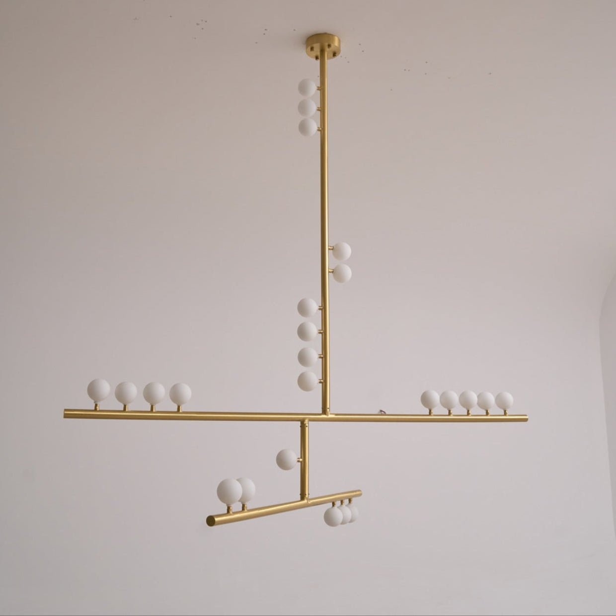 Eurzoris Geometric Brass Linear Pendant Light Chandelier - Lamp Outdoor