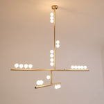 Eurzoris Geometric Brass Linear Pendant Light Chandelier - Lamp Outdoor
