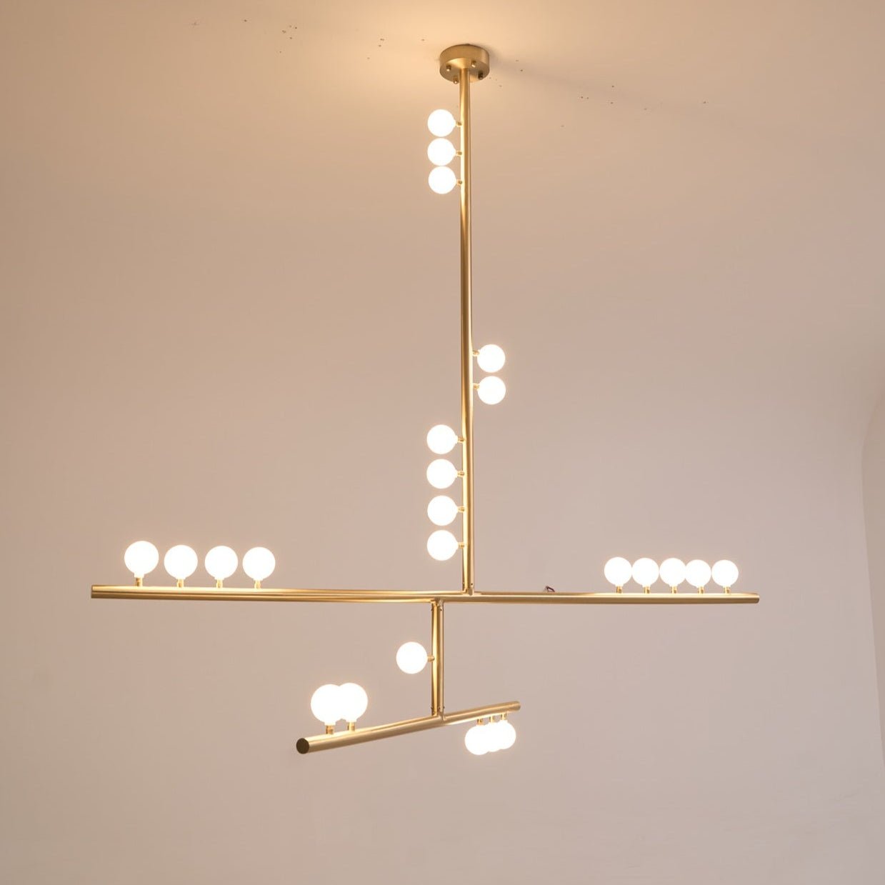 Eurzoris Geometric Brass Linear Pendant Light Chandelier - Lamp Outdoor