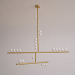 Eurzoris Geometric Brass Linear Pendant Light Chandelier - Lamp Outdoor