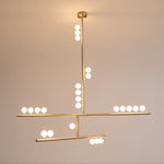 Eurzoris Geometric Brass Linear Pendant Light Chandelier - Lamp Outdoor