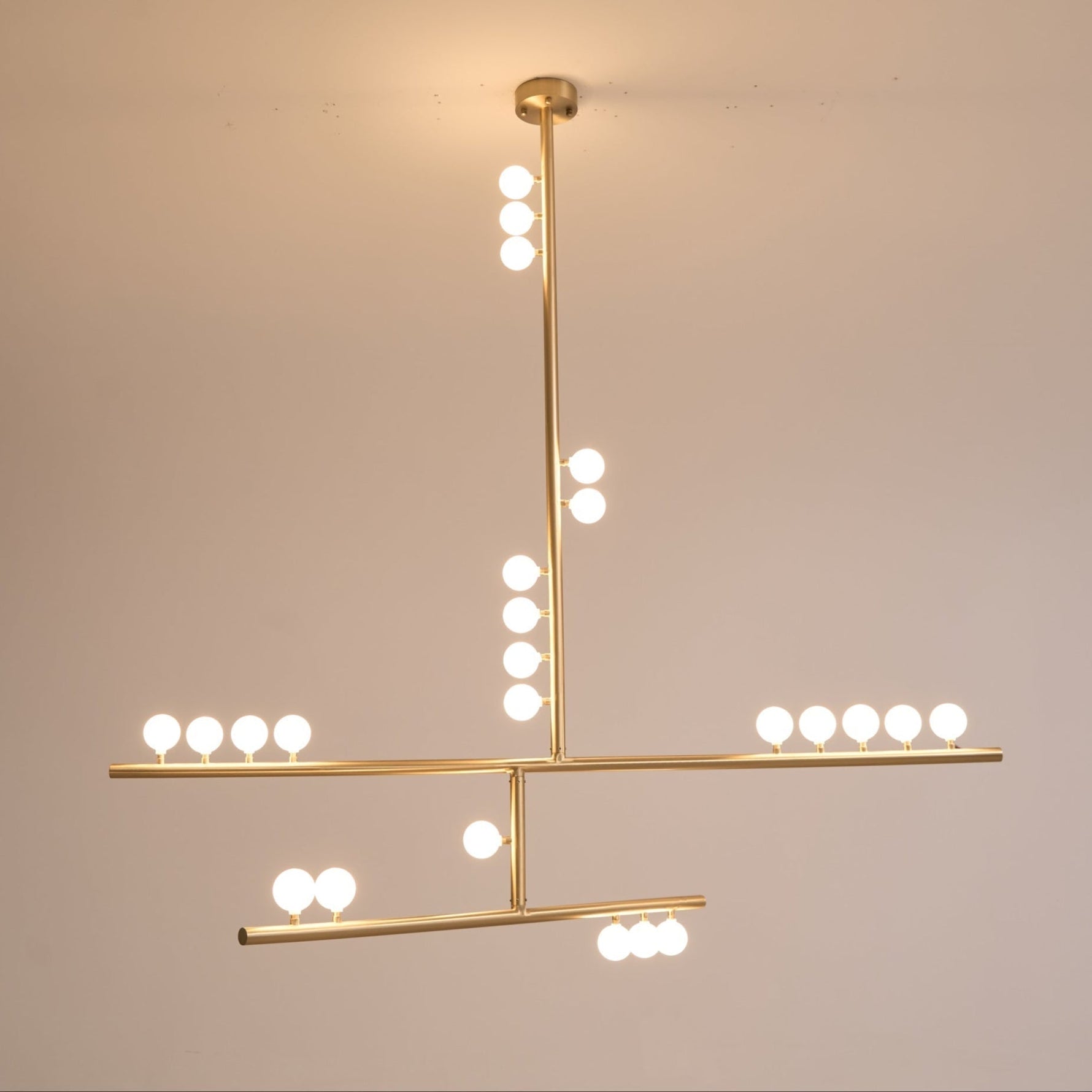 Eurzoris Geometric Brass Linear Pendant Light Chandelier - Lamp Outdoor