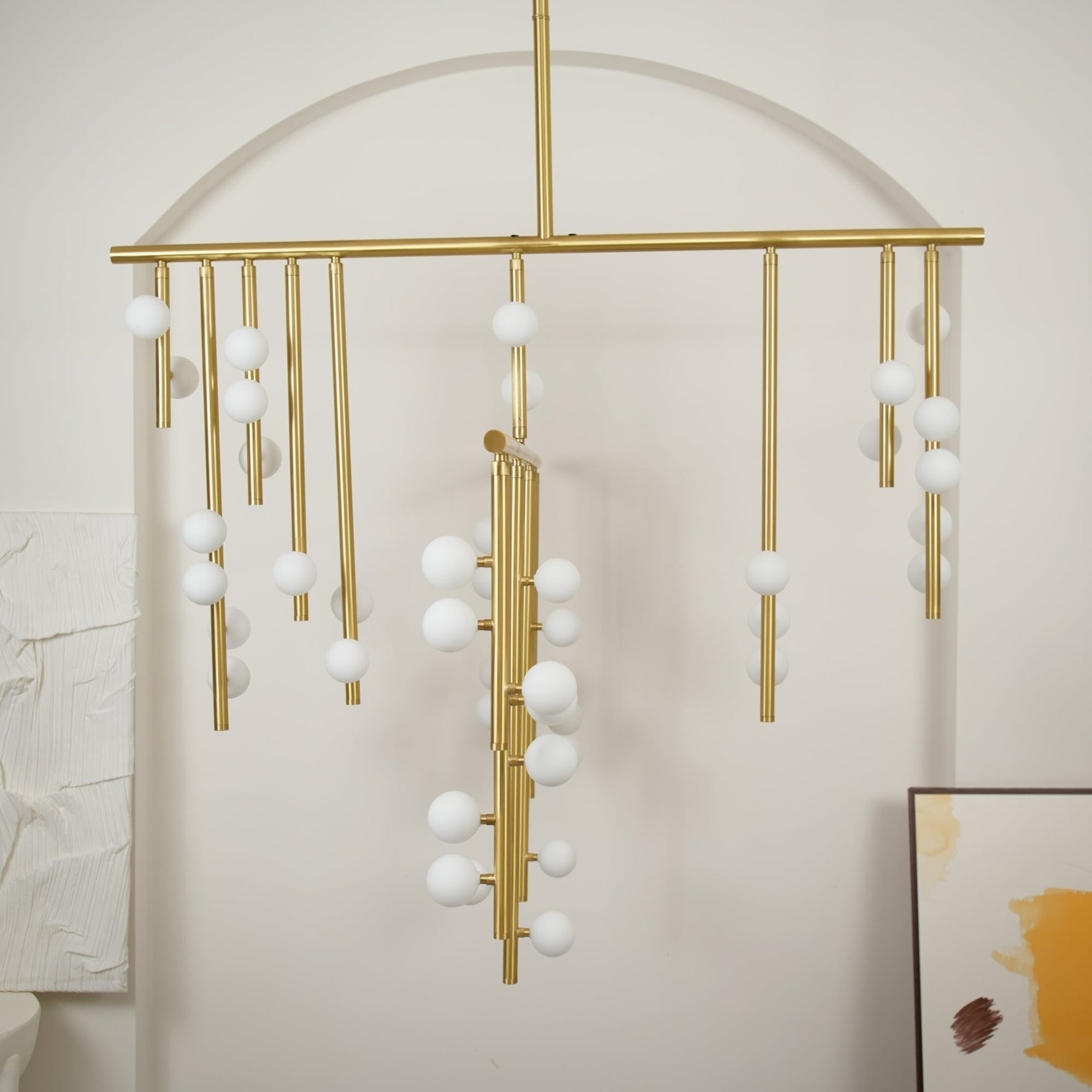Eurzoris Geometric Brass Linear Pendant Light Chandelier - Lamp Outdoor
