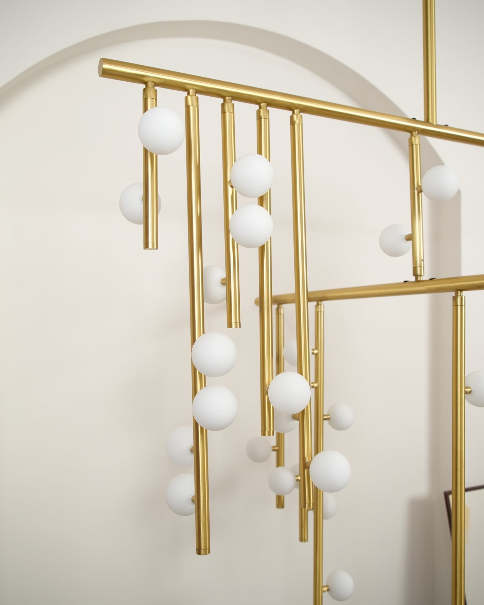 Eurzoris Geometric Brass Linear Pendant Light Chandelier - Lamp Outdoor