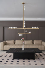 Eurzoris Geometric Brass Linear Pendant Light Chandelier - Lamp Outdoor