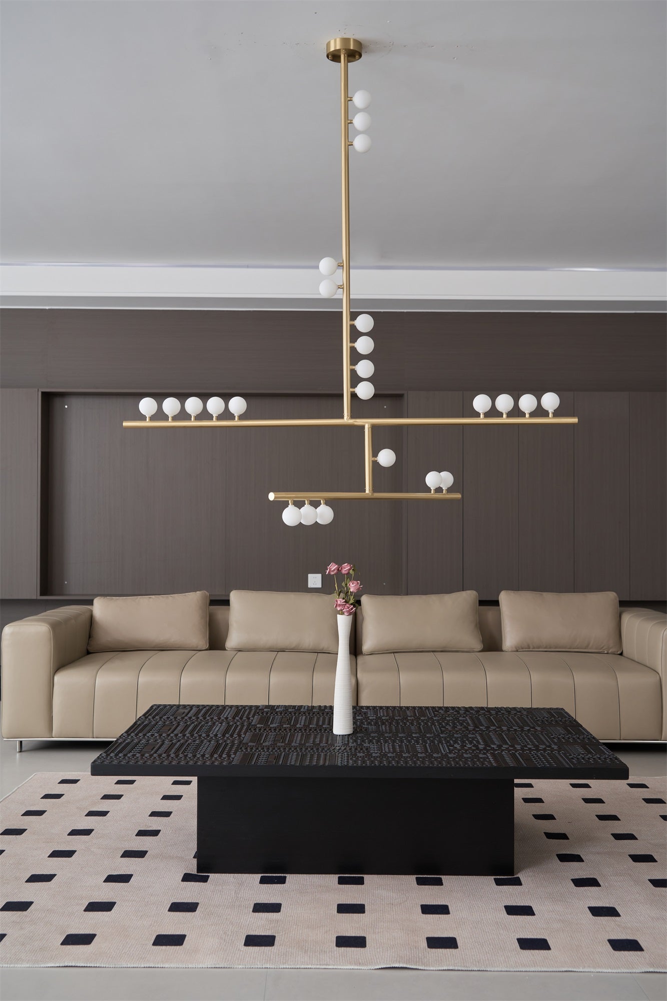Eurzoris Geometric Brass Linear Pendant Light Chandelier - Lamp Outdoor