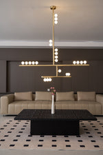 Eurzoris Geometric Brass Linear Pendant Light Chandelier - Lamp Outdoor