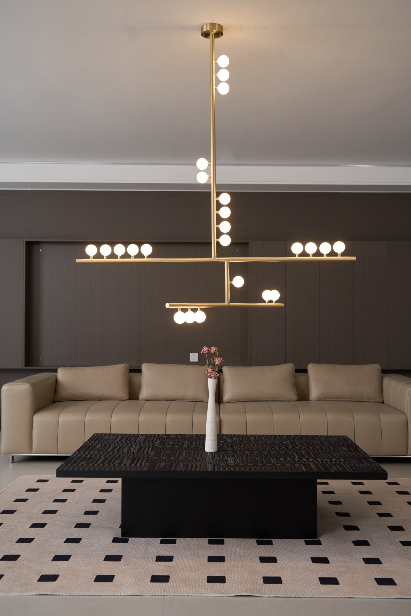 Eurzoris Geometric Brass Linear Pendant Light Chandelier - Lamp Outdoor