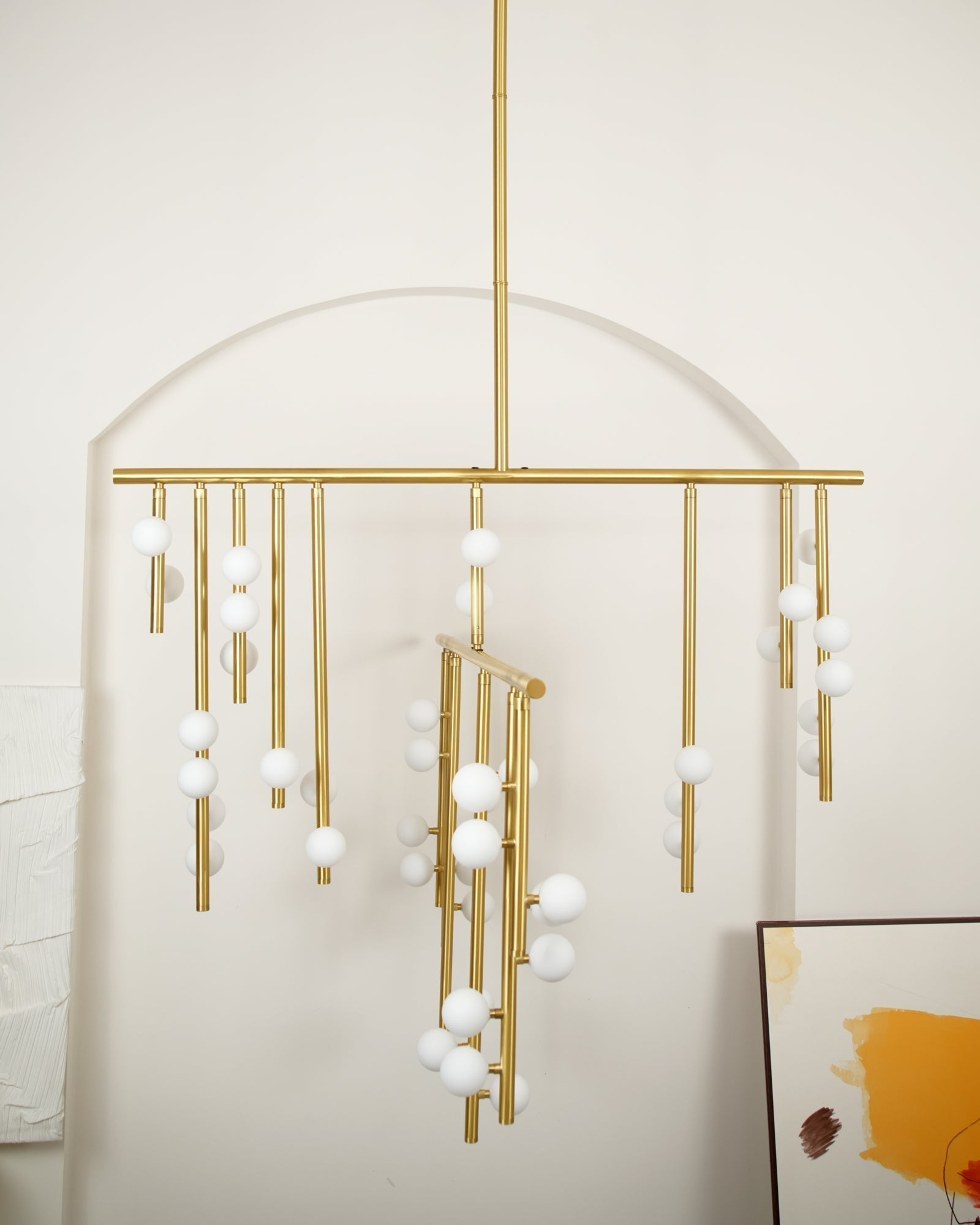 Eurzoris Geometric Brass Linear Pendant Light Chandelier - Lamp Outdoor