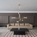 Eurzoris Geometric Brass Linear Pendant Light Chandelier - Lamp Outdoor