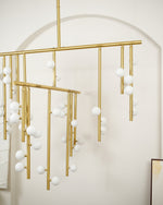 Eurzoris Geometric Brass Linear Pendant Light Chandelier - Lamp Outdoor