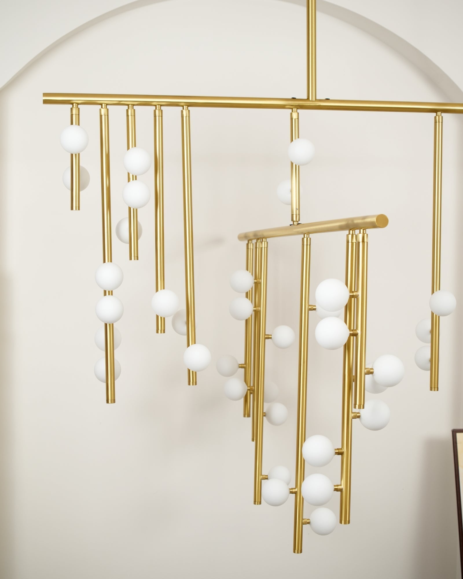 Eurzoris Geometric Brass Linear Pendant Light Chandelier - Lamp Outdoor