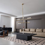 Eurzoris Geometric Brass Linear Pendant Light Chandelier - Lamp Outdoor