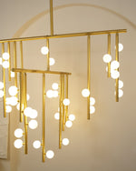 Eurzoris Geometric Brass Linear Pendant Light Chandelier - Lamp Outdoor