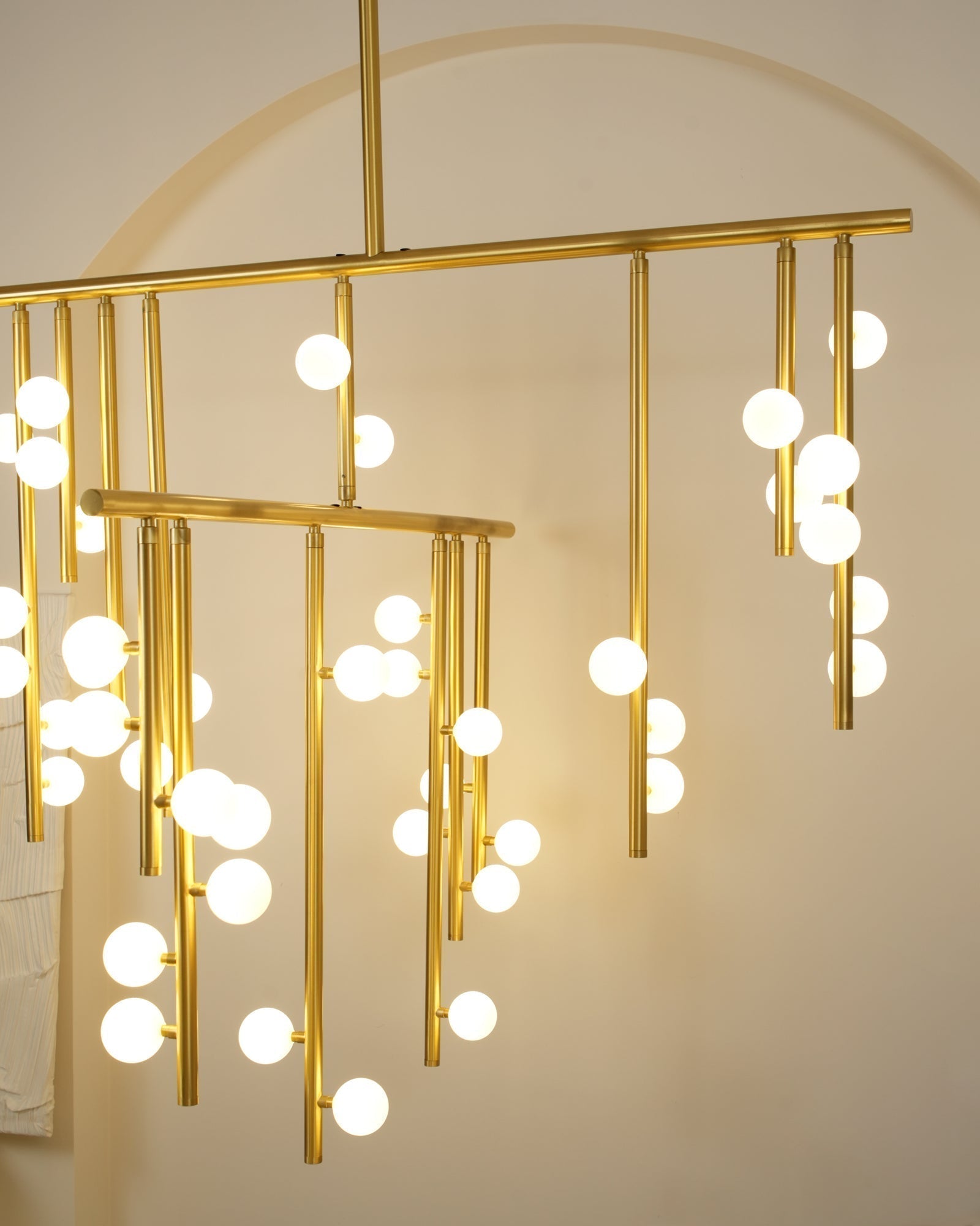 Eurzoris Geometric Brass Linear Pendant Light Chandelier - Lamp Outdoor