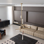 Eurzoris Geometric Brass Linear Pendant Light Chandelier - Lamp Outdoor