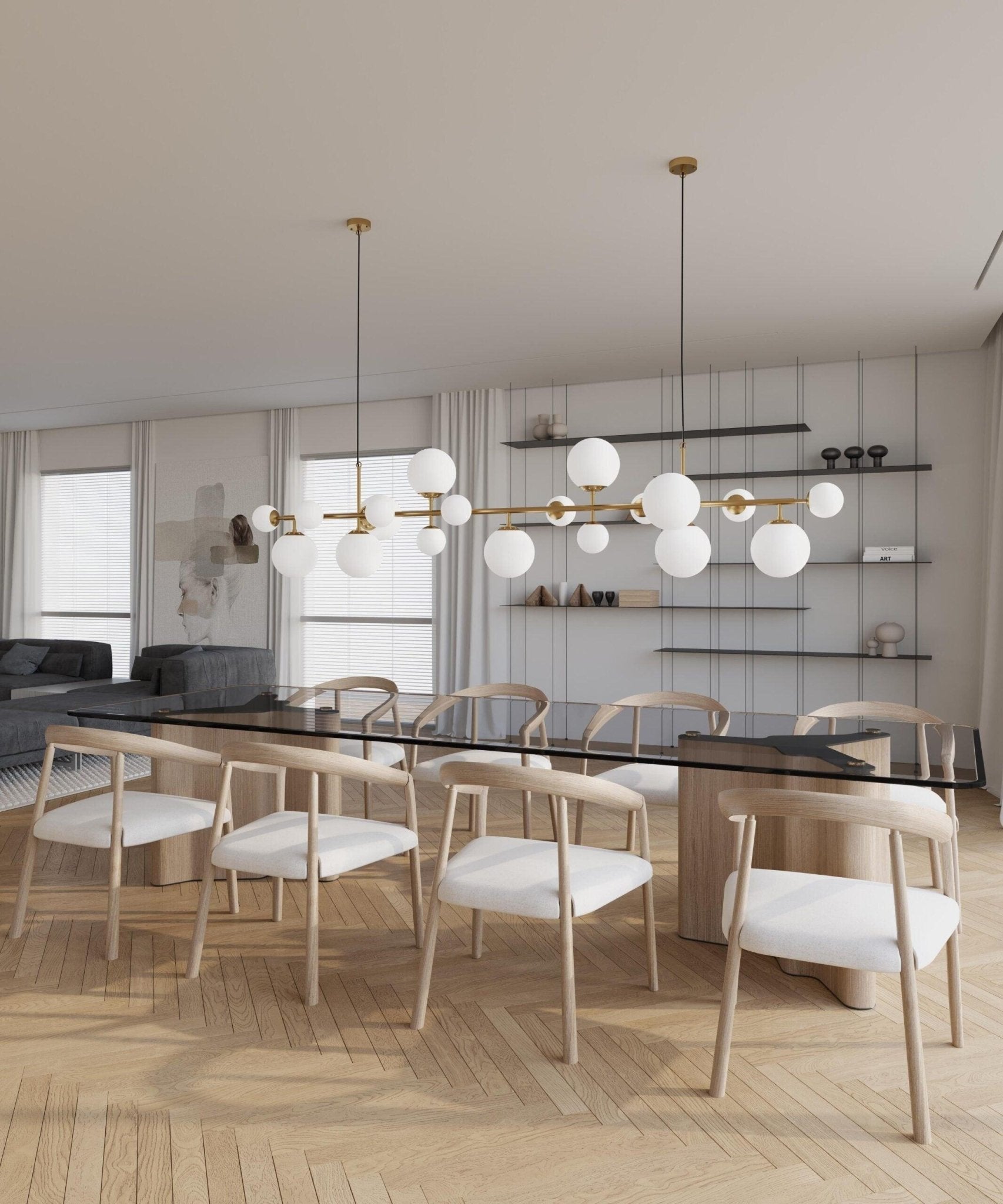 Brass Glass Globe Chandelier - Lamp Outdoor
