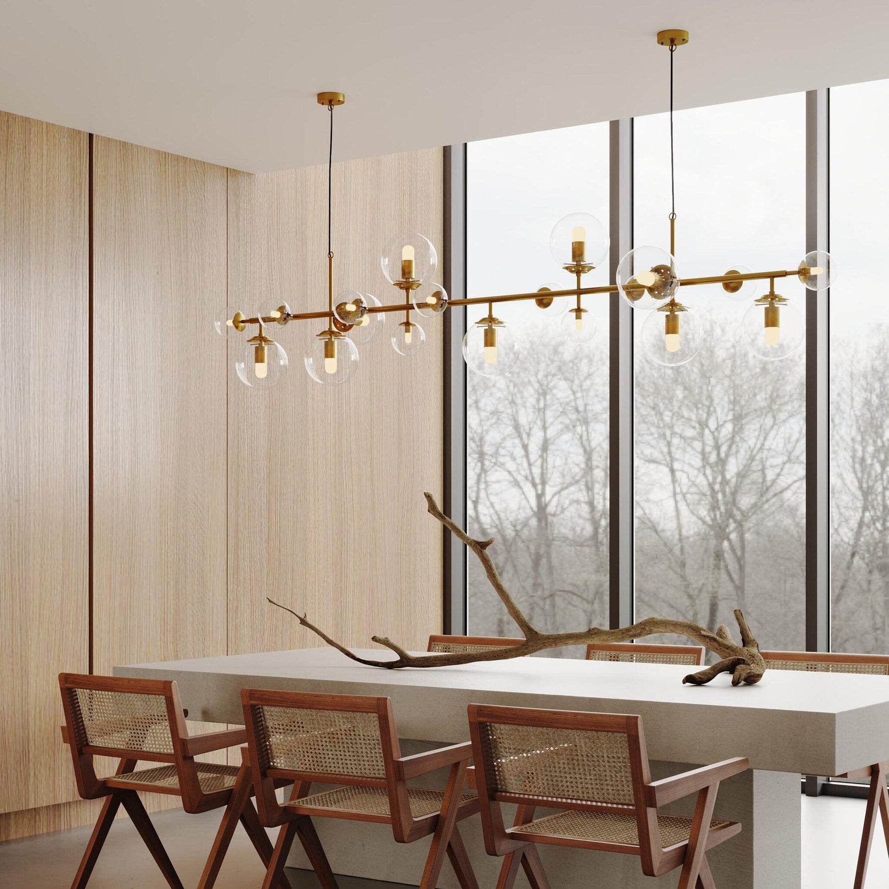 Brass Glass Globe Chandelier - Lamp Outdoor