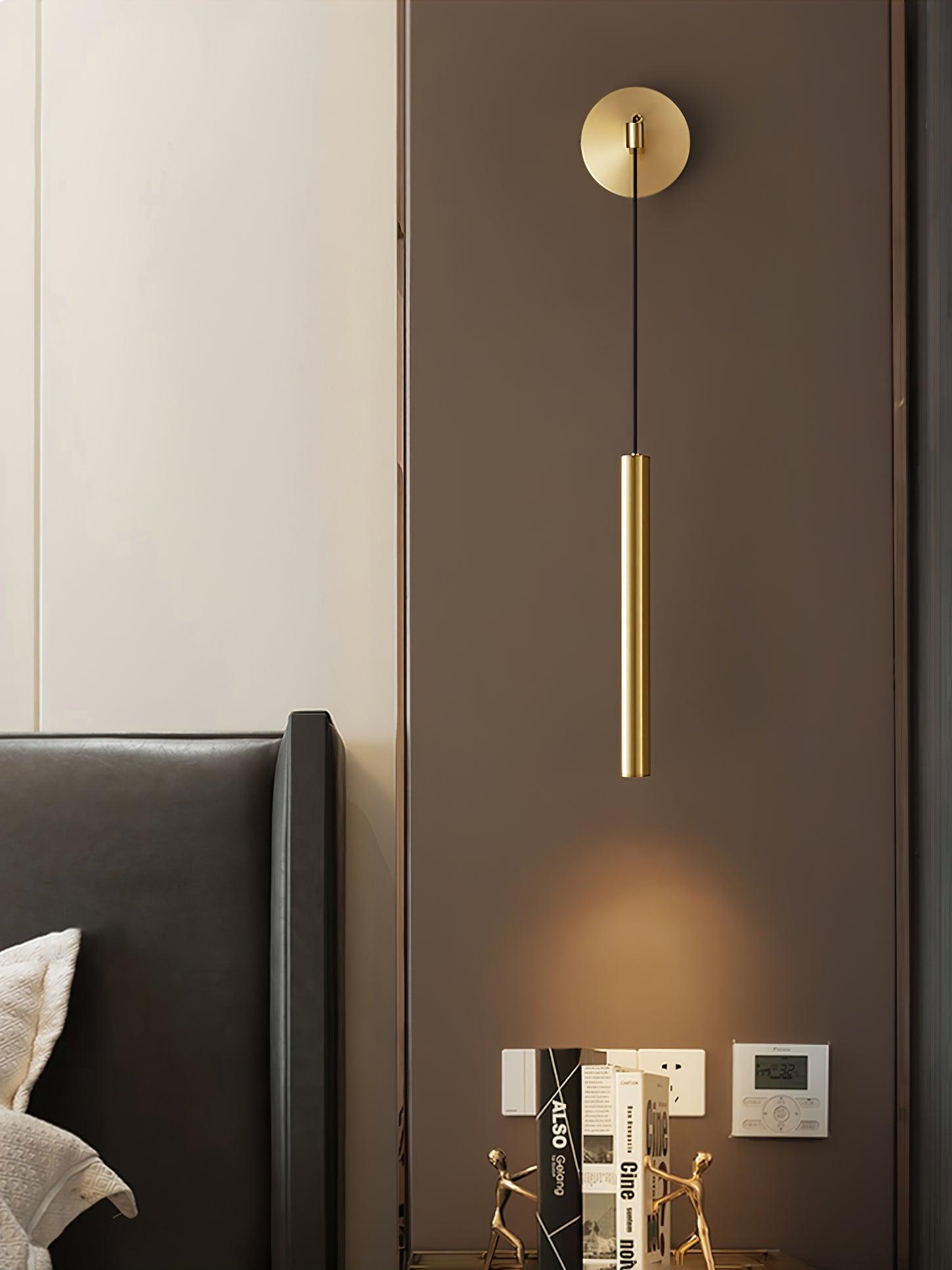 Thomasina Modern Minimalist Line Brass Wall Light - Letslighting