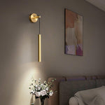 Thomasina Modern Minimalist Line Brass Wall Light - Letslighting