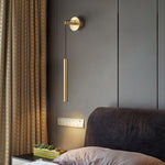 Thomasina Modern Minimalist Line Brass Wall Light - Letslighting