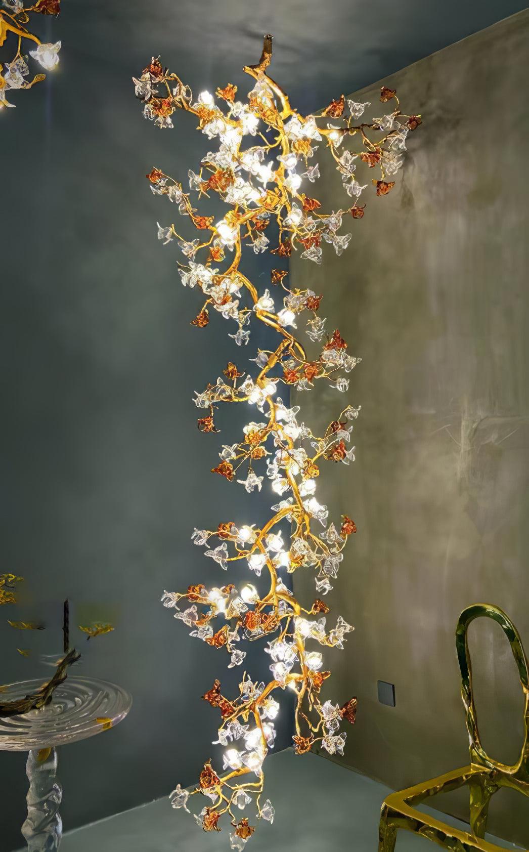 Aare Maple Branch Brass Crystal Chandelier - Lamp Outdoor