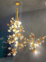 Aare Maple Branch Brass Crystal Chandelier - Lamp Outdoor