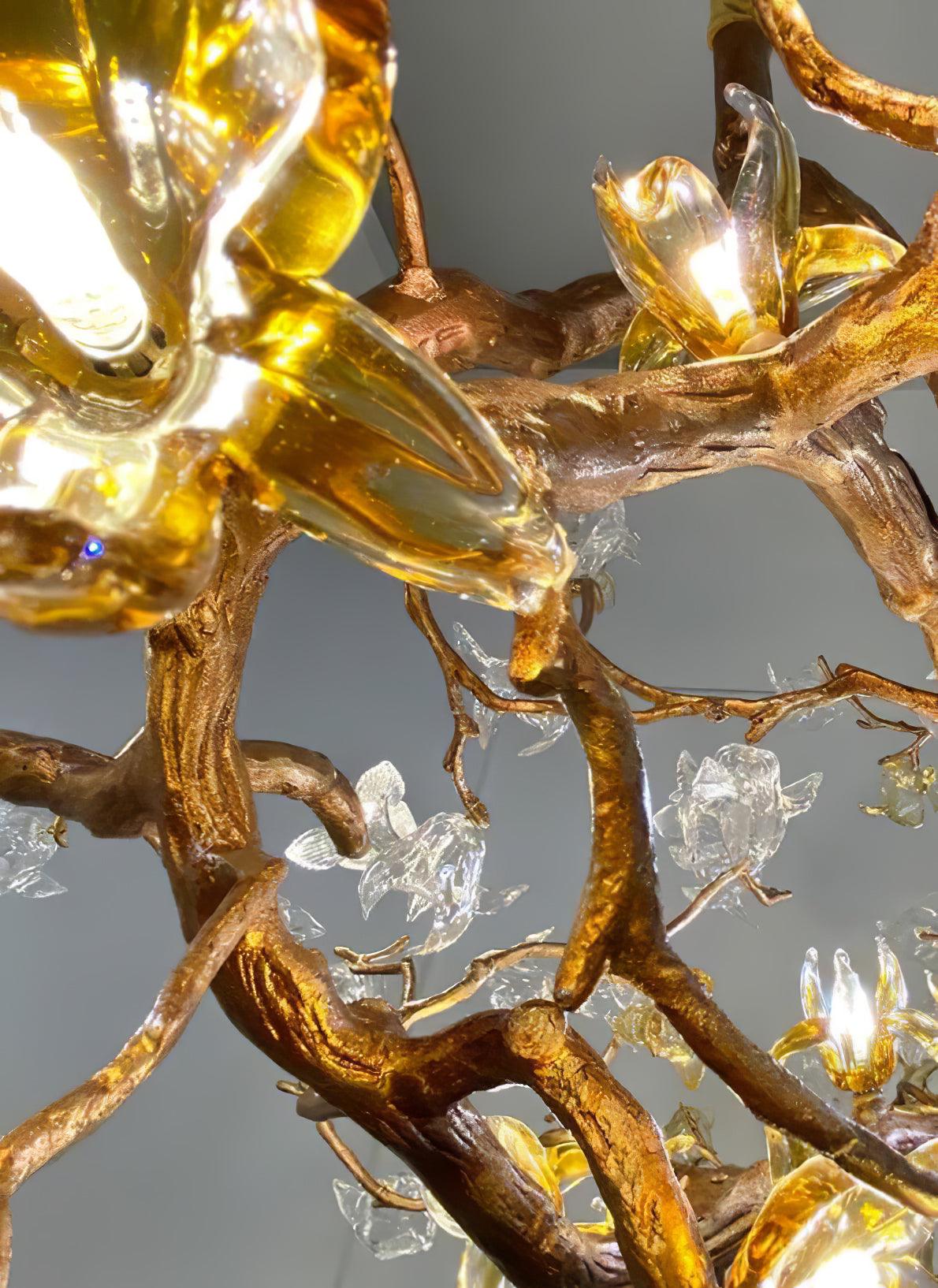 Aare Maple Branch Brass Crystal Chandelier - Lamp Outdoor