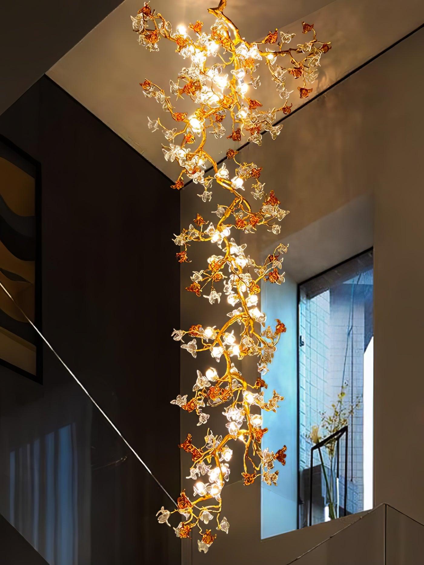 Aare Maple Branch Brass Crystal Chandelier - Lamp Outdoor
