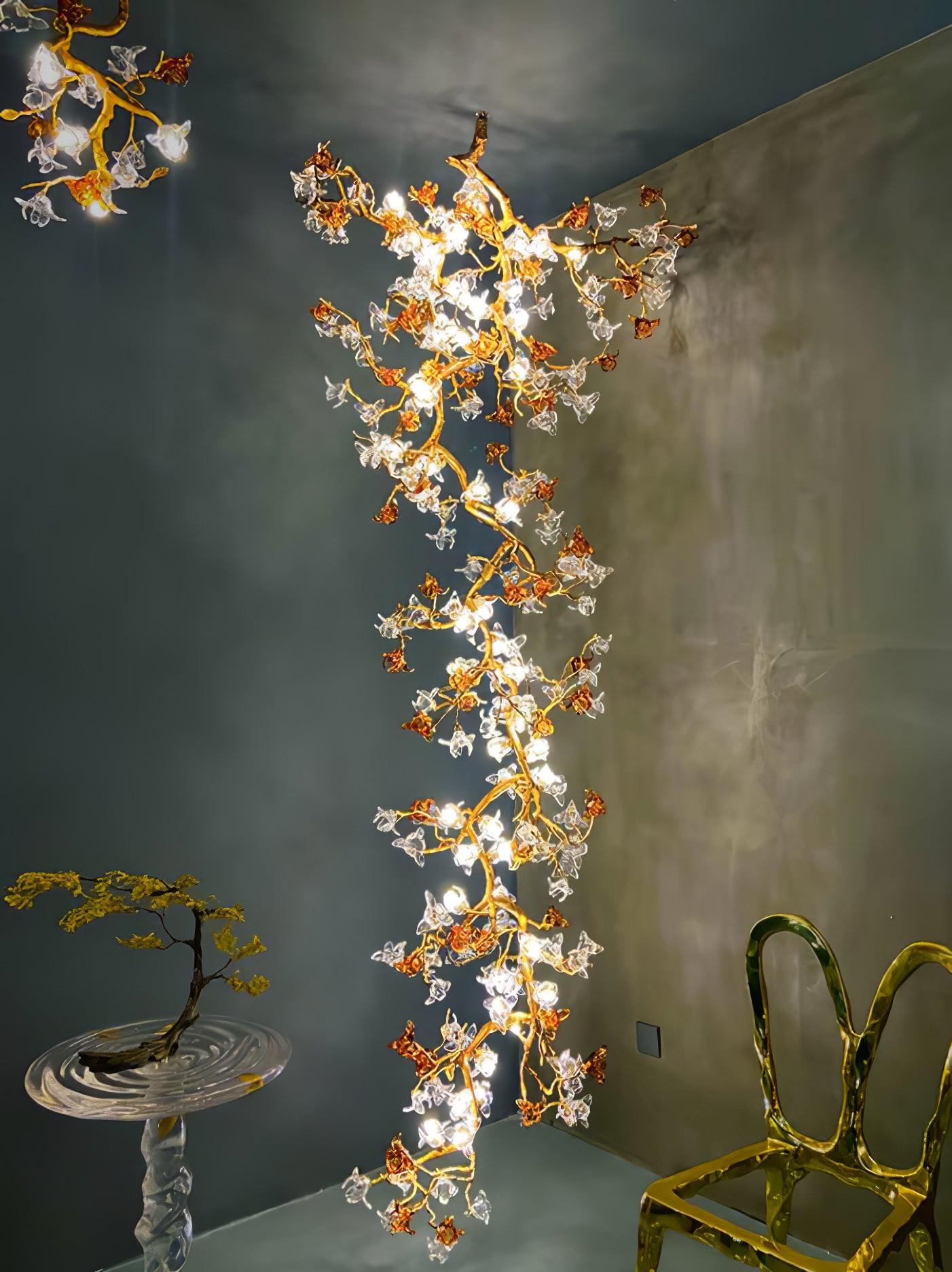 Aare Maple Branch Brass Crystal Chandelier - Lamp Outdoor