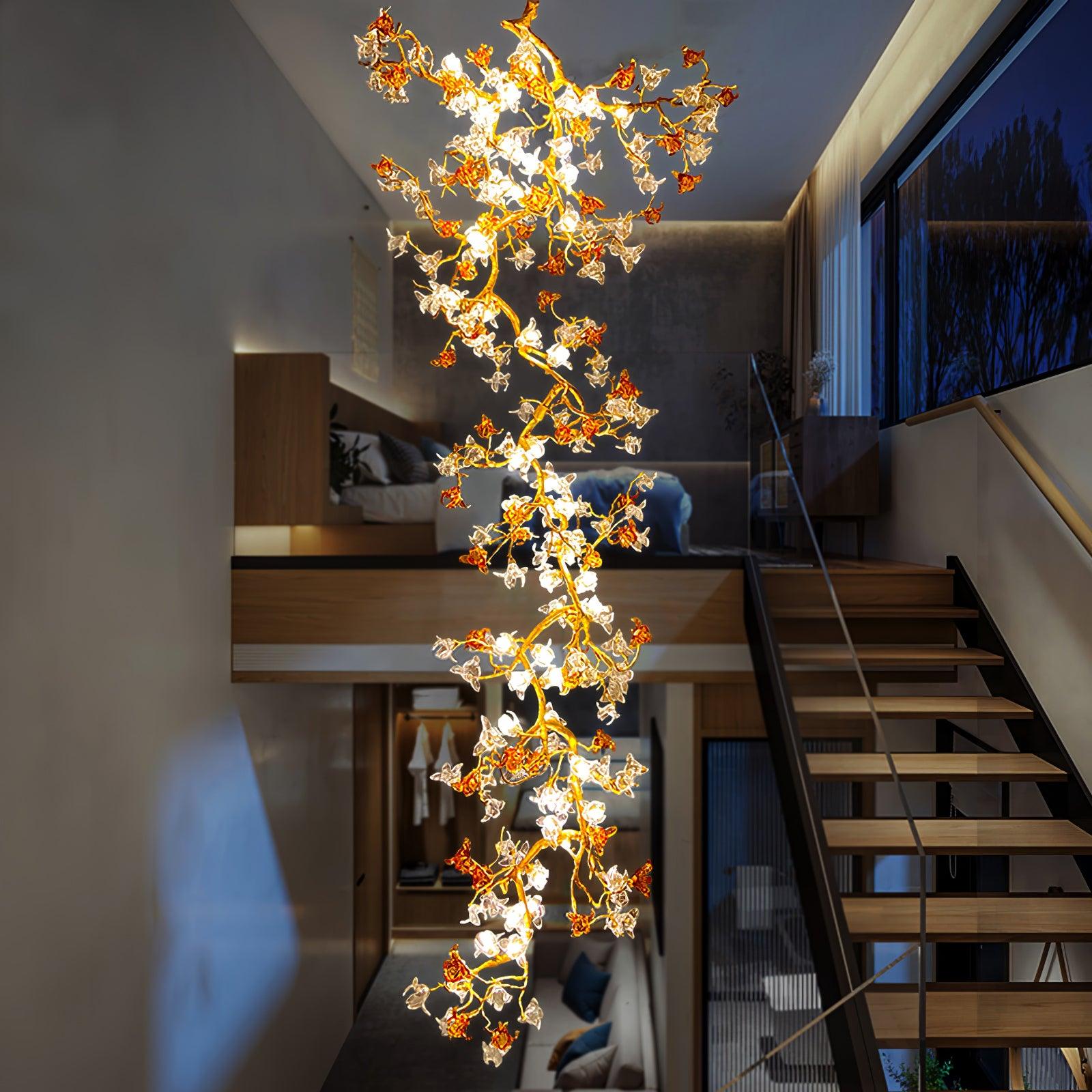 Aare Maple Branch Brass Crystal Chandelier - Lamp Outdoor