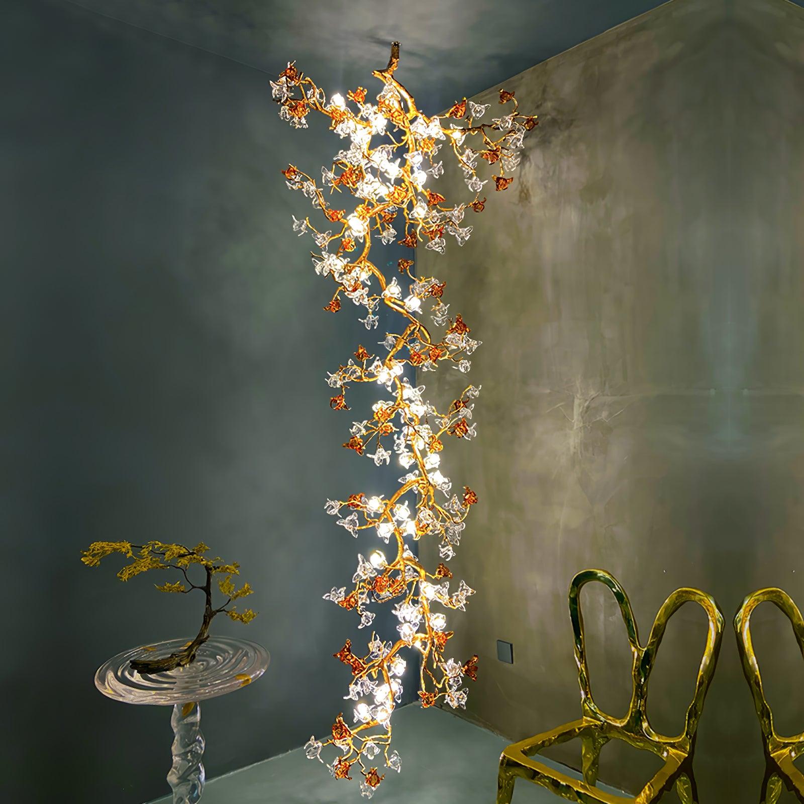 Aare Maple Branch Brass Crystal Chandelier - Lamp Outdoor