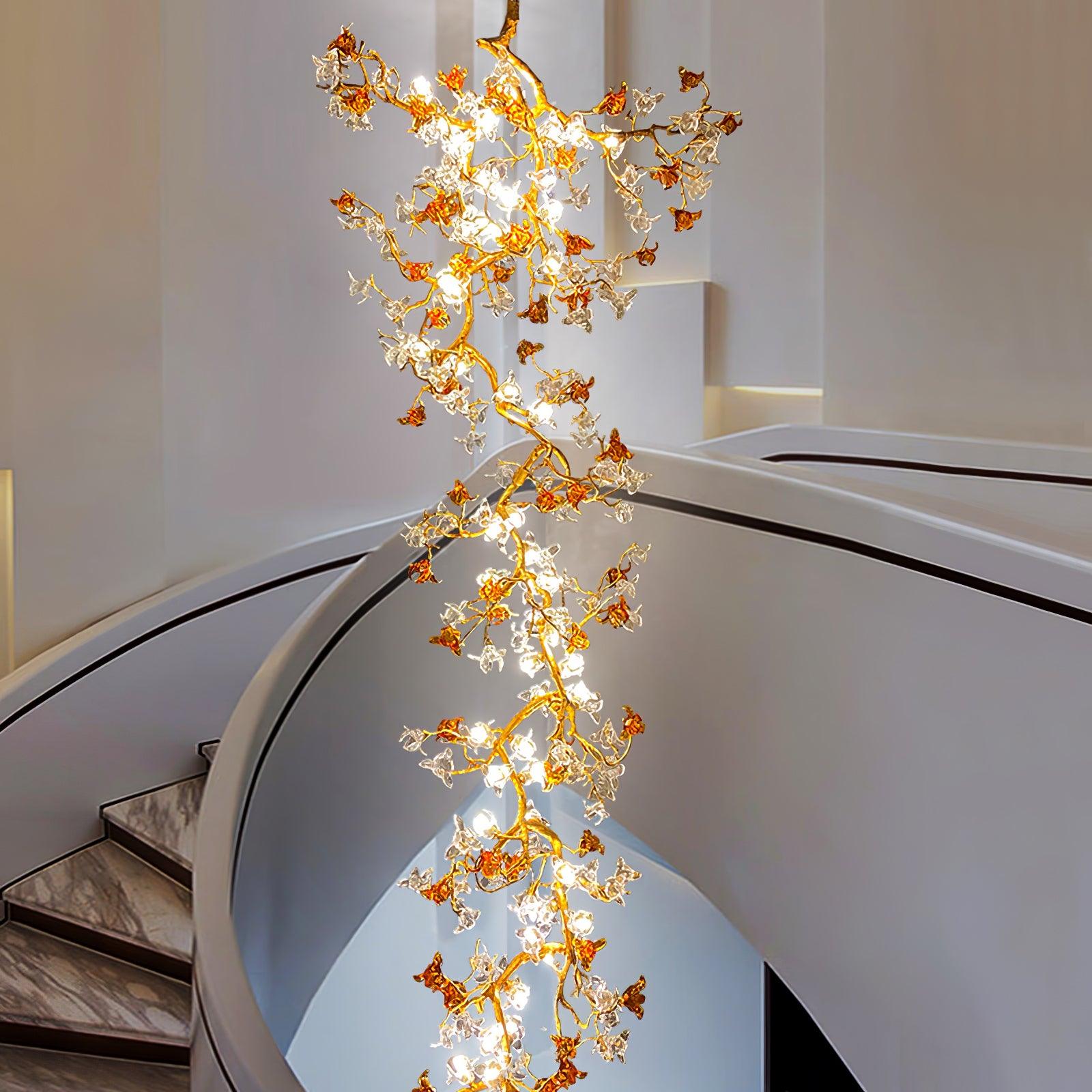 Aare Maple Branch Brass Crystal Chandelier - Lamp Outdoor