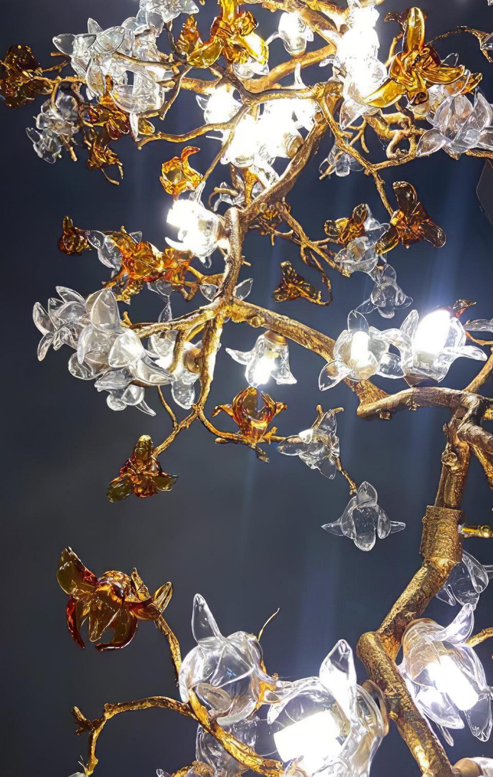 Aare Maple Branch Brass Crystal Chandelier - Lamp Outdoor